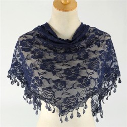 lace color Korea triangle   fashion hollow lady pure color rose triangle scarf
