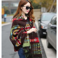 autumn Winter Bohemia belt ethnic style wind  Korean style thick shawl hooded ..