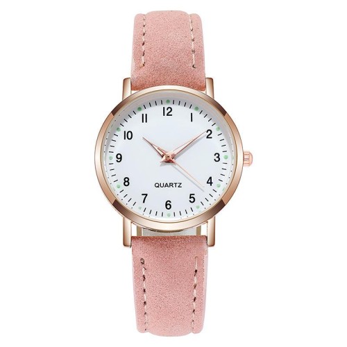 fashon nght-lumnous watch woman style bref dgt retro frostng leather small fresh lesure quartz watch