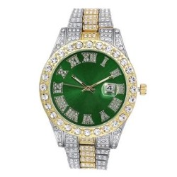 man watch fashon Alloy th damond day quartz watch-face Busness lesure quartz m..