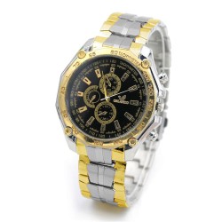  gold man watch steel belt watch man  lesure quartz watch-face