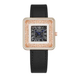 square fashon student watch  woman watch-face qucksand damond belt quartz watc..