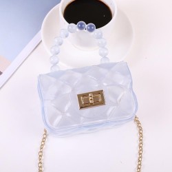 lady Shoulder bag fashion Pearl chain bag portable Mini   Jelly bag
