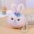 three velvet cartoon coin Purse woman  creative cartoon Coin bag bag  Pearl rope