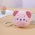 three velvet cartoon coin Purse woman  creative cartoon Coin bag bag  Pearl rope