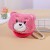 three velvet cartoon coin Purse woman  creative cartoon Coin bag bag  Pearl rope