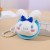 three velvet cartoon coin Purse woman  creative cartoon Coin bag bag  Pearl rope