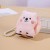 three velvet cartoon coin Purse woman  creative cartoon Coin bag bag  Pearl rope