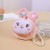 three velvet cartoon coin Purse woman  creative cartoon Coin bag bag  Pearl rope