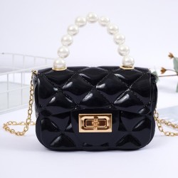 lady shoulder handbag chain Mini bag Pearl portable   Jelly bag