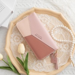  lady coin bag girl student long style zipper splice Wallets Card purse studen..