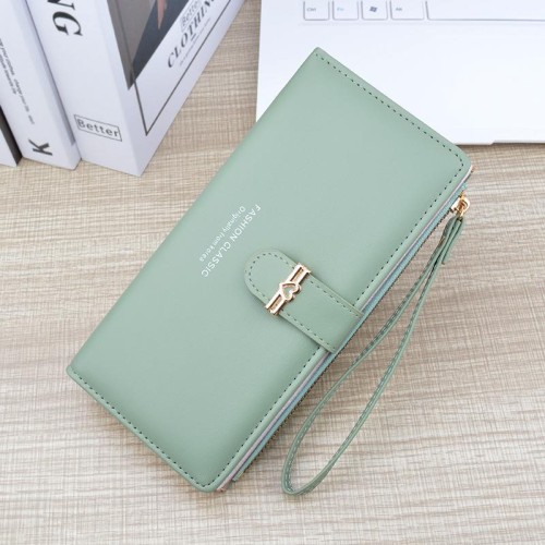 ( black)coin bag woman long style more Card purse zipper buckle Wallets fashion brief leather coin Clutch