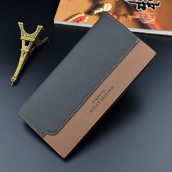 man coin bag man long style Wallets fashion splice color thin style leather mo..