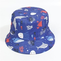 summer child Bucket hat  cartoon print Double surface belt man woman Shade sun..