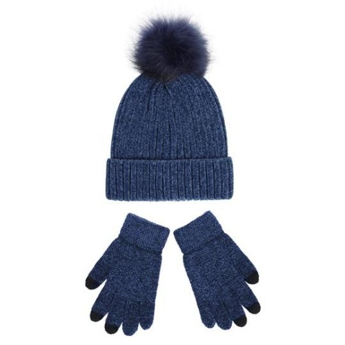 knitting lady  woolen hat gloves set  thick warm Autumn and Winter