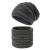 lady knitting velvet hat set  rhombus knitting woolen hat two man
