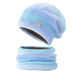  hat Autumn and Winter Korean style gradual change color woolen thick warm kni..