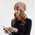warm knitting woolen Winter hat gloves three set velvet hedging