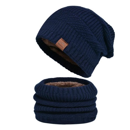 occidental style knitting man Winter velvet warm hat three hedging woolen