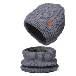 Winter warm velvet hat gloves set woolen occidental style man knitting