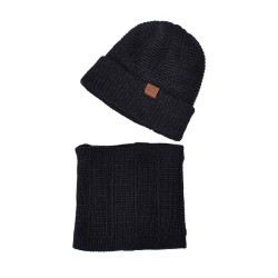 Winter velvet thick hat set warm woolen occidental style man knitting