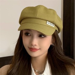 samll grid Octagonal hat Autumn and Winter Korean style fashion brief leisure ..