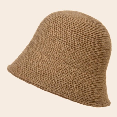  wool Bucket hat woman all-Purpose Korean style day hat retro Autumn and Winter knitting