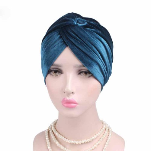 ( blue )swan velvet elasticity head   hat