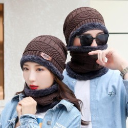 Winter velvet thick warm woolen  Stripe knitting  cotton hat