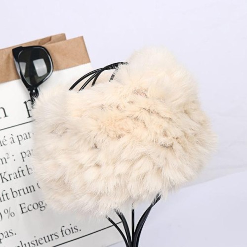  same style belt handmade weave knitting leather warm velvet hat woman Autumn and Winter