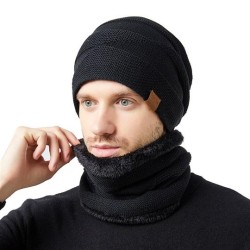  thick warm hat lovers style warm leather pure color man lady velvet knitting