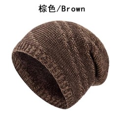 hat occidental style big double color pattern knitting warm neutral hedging ma..