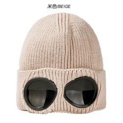 knitting hat man woman velvet eyes occidental style big head woolen lovers