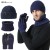 Winter man woman knitting hat two big head twisted warm