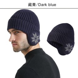  knitting hat two man woman big head thick Winter snowflake warm