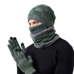 occidental style Autumn and Winter lovers style velvet warm hat gloves four