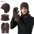occidental style Autumn and Winter lovers style velvet warm hat gloves four
