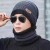 occidental style hat one-piece blue patchwork pattern knitting velvet warm hat