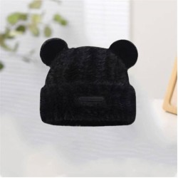 (  black) velvet samll knitting hat woman Autumn and Winter thick big head sam..