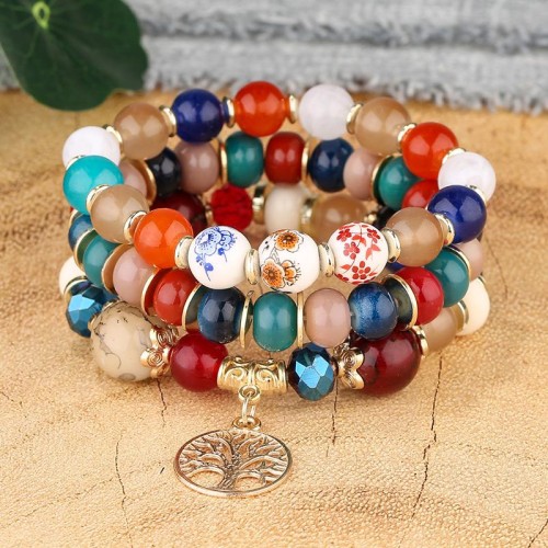 fashion noble wind concise Life tree multilayer temperament woman bracelet