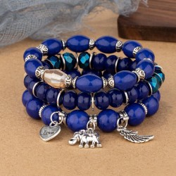 fashion noble wind concise more pendant blue temperament multilayer lady brace..