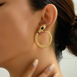 occidental style fashion gold snake temperament woman ear stud
