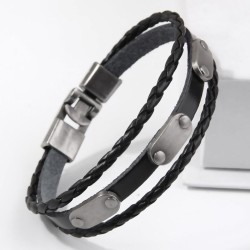 occidental style fashion concise cortex multilayer temperament man bracelet