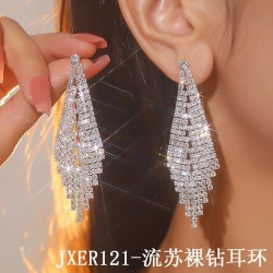 occidental style exaggerating personality tassel diamond earrings woman temper..