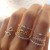 occidental style gold ring creative fashion loveove rhinestone ring set