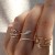 occidental style gold ring creative fashion loveove rhinestone ring set