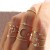 occidental style gold ring creative fashion loveove rhinestone ring set