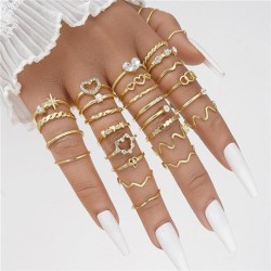  brief diamond love wave ring gold geometry ring