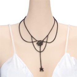 occidental style  trend personality punk wind chain  Halloween spider Metal ne..