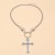 Pearl cross pendant necklace woman ins occidental style Metal multilayer clavicle chain